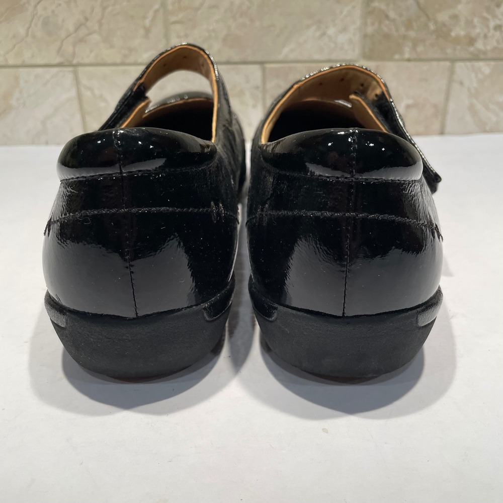 Clarks Womens Black Patent Leather Slip Resistant Mary Jane Shoes Size 10M - Picture 7 of 8